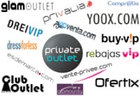 Logos de las principales tiendas o clubes privado outlet online
