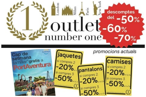 Promoción temporal en Outlet Number One (Barcelona y Girona)