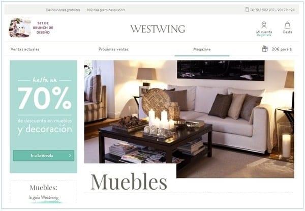 Westwing Outlet muebles y decoracion - NOB 318 - Noviembre 2018