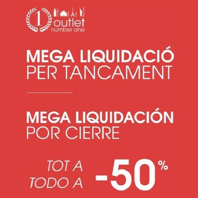Liquidación cierre Outlet Number One Lleida - NOB 324 - Febrero 2019
